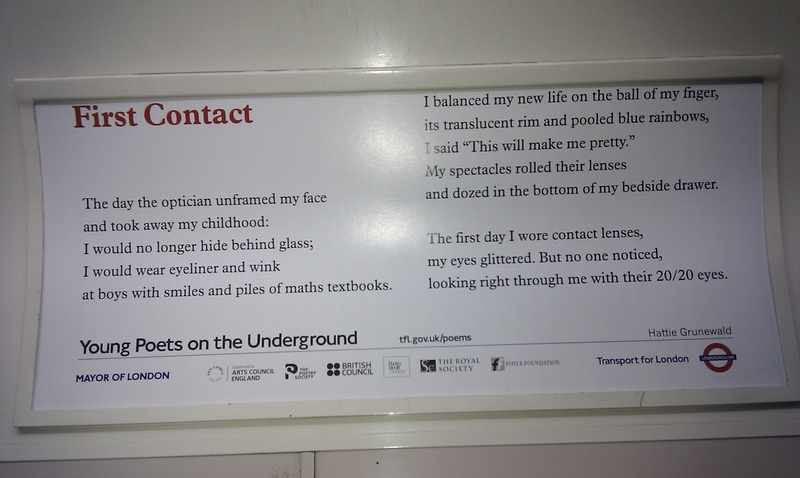 first contact poem on london underground