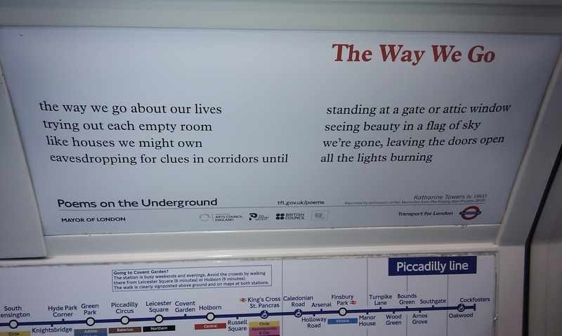 the way we go poem on london underground