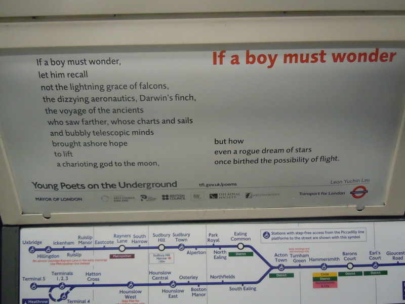 London underground poem if a boy must wonder