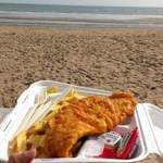 Bournemouth - Fish and Chips on sandy beach