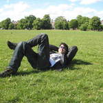 Clapham Common in London guy lying (2)